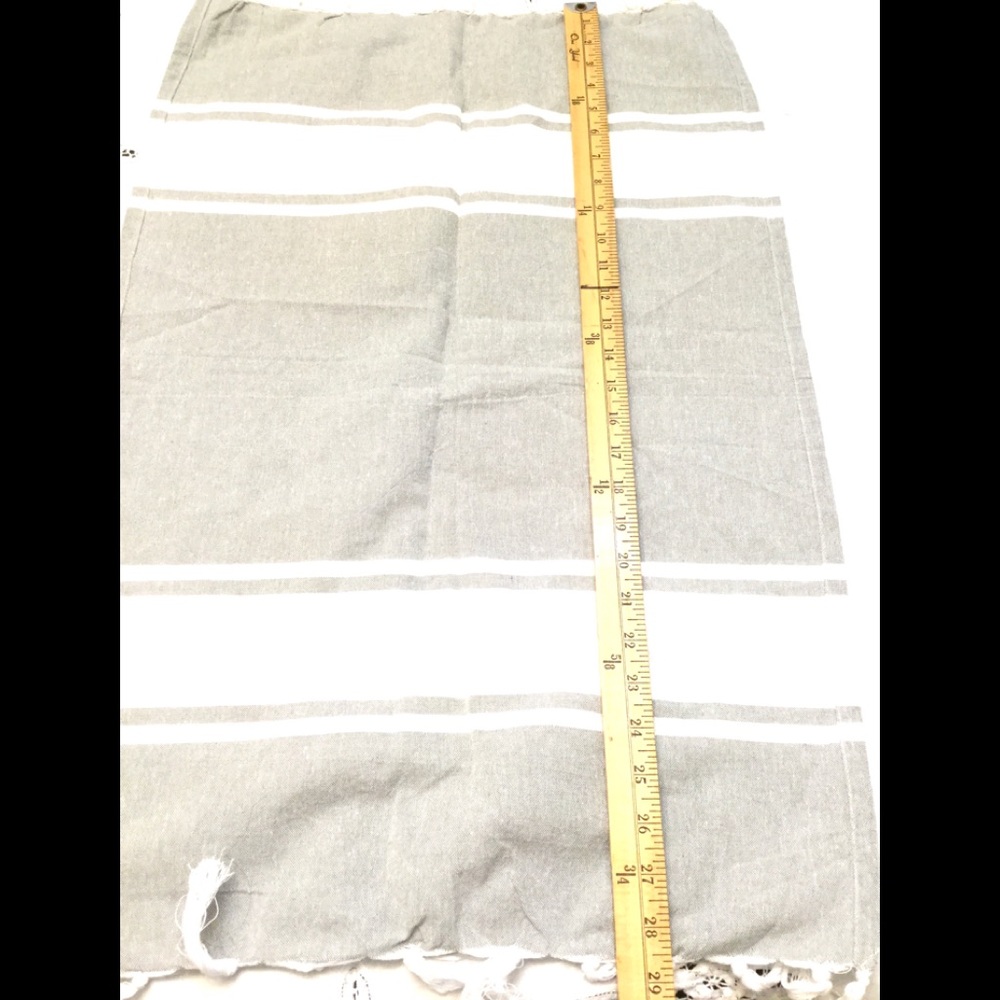 Indaga Striped Gray White Napkin with Tassels